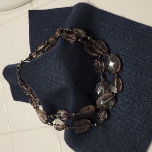 Gray two strand necklace